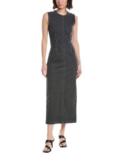 Mother The Swerve Midi Dress In Gray