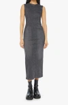 Shop Mother The Swerve Sleeveless Denim Midi Dress In Up In Smoke