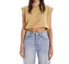 MOTHER THE SWIPER CROP TOP IN BRONZE MIST