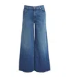 Mother Regular Fit Denim Trousers With Contrast Stitching In Blue