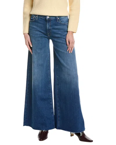Mother The Swisher Sneak Fray Punch Buggy Wide Leg Jean In Blue