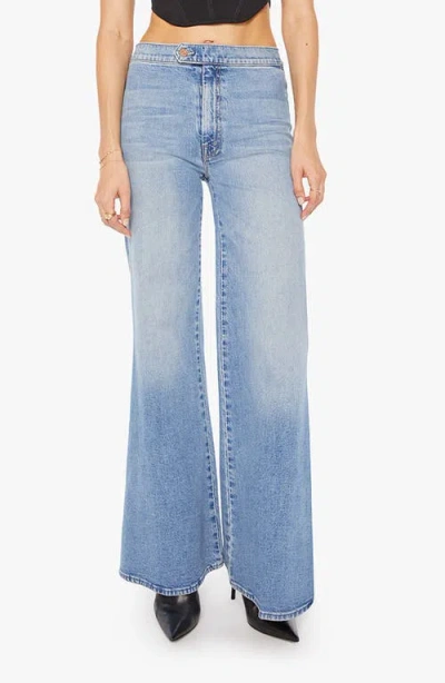 Mother The Tab Roller Skimp Wide Leg Jeans In Blue