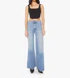 Mother The Tab Roller Skimp Wide Leg Jeans In Fight For Your Right In Blue