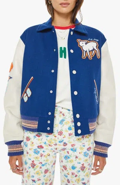 Mother The Team Spirit Wool Blend Varsity Jacket In Multi