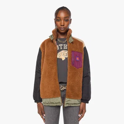 Mother The Teddy Zip Caramel Cafe Jacket In Brown