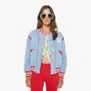 Mother Womens Grand Slam Three Strikes Contrast-trim Cotton Bomber Jacket In Multi