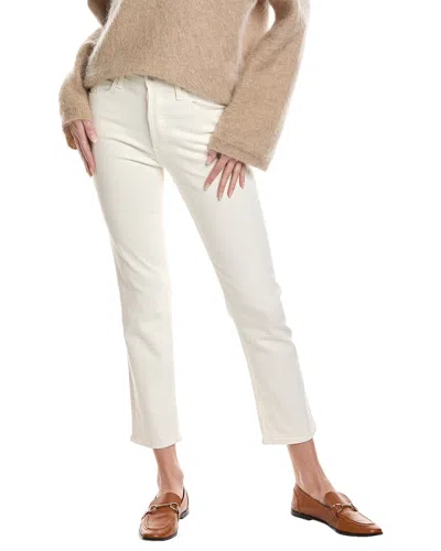 Mother The Tomcat Ankle High-rise Cream Puffs Straight Leg Jean In White