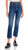 Mother The Tomcat Ankle Jeans In Cannonball In Blue