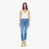 Mother The Tomcat Ankle Piece By Piece Jeans In Blue