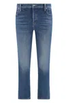 Mother The Tomcat Ankle Straight Leg Jeans In Navy