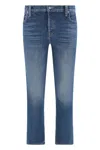 Mother The Tomcat Ankle Straight Leg Jeans In Navy