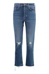 Mother Tomcat Stonewashed Cropped Jeans