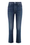 Mother The Tomcat Cropped Skinny Jeans In Navy