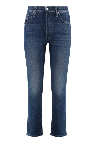 Mother The Tomcat Cropped Skinny Jeans In Navy