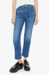 Mother The Swooner Rascal Womens Mid-rise Distressed Ankle Jeans In Rugby Rodeo