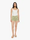 Mother The Rocky Tomcat Kick Fray High Rise Denim Shorts In Yellow