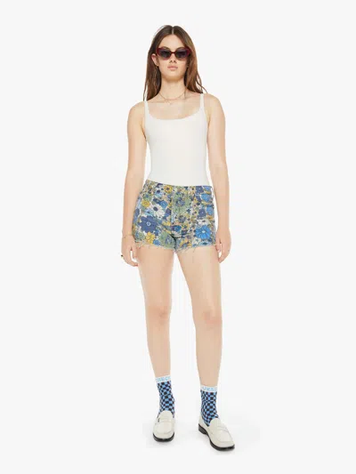 Mother The Tomcat Kick Fray Shorts Dirtbike Flowers Jeans In Multi