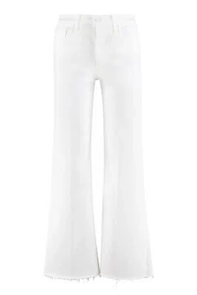 Pre-owned Mother The Tomcat Roller Fray Wide Jeans In White