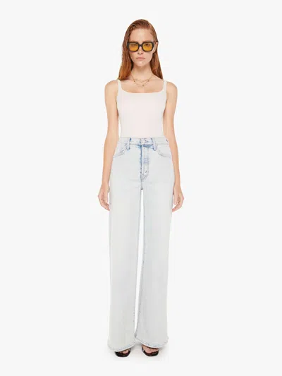 Mother The Tomcat Roller High Rise Wide Leg Jeans In Glamour Shot In Blue
