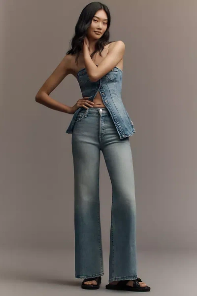 Mother The Tomcat Roller High-rise Wide-leg Jeans In Blue