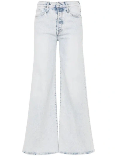 Mother The Tomcat Roller High-rise Wide-leg Jeans In Light Blue