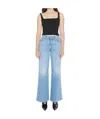 Mother The Twister Sneak Frayed Hems Flared Wide Leg Jeans In Blue