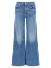 Mother The Twister Sneak Frayed Hems Flared Wide Leg Jeans In Blue