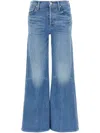 Mother The Twister Sneak Frayed Hems Flared Wide Leg Jeans In Blue