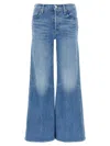 Mother Womens High On The Hog Hustler Roller Ankle Flared-leg Mid-rise Stretch-denim Jeans In Blue