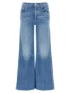 Mother Womens High On The Hog Hustler Roller Ankle Flared-leg Mid-rise Stretch-denim Jeans In Blue