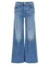 Mother Womens High On The Hog Hustler Roller Ankle Flared-leg Mid-rise Stretch-denim Jeans In Blue