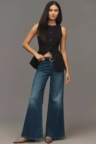 Mother The Tomcat Roller Skimp Mid-rise Wide-leg Jeans In Blue