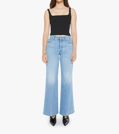 Mother The Tomcat Roller Skimp Wide Leg Jeans In Puzzled In Blue
