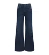 Mother Womens The Tomcat Roller Sneak Brand-tab Wide-leg High-rise Denim-blend Jeans I Put A Spell On You In Navy