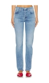 Mother Lil Tomcat Skimp Jeans In All Over The Map In Blue