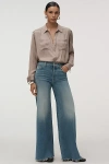 Mother The Tomcat Swisher Sneak High-rise Wide-leg Jeans In Blue