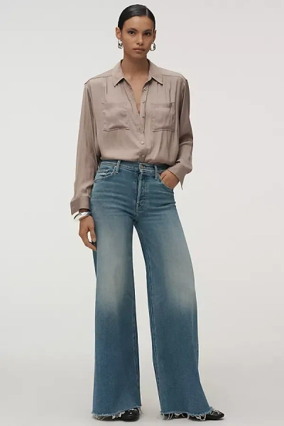 Mother The Tomcat Swisher Sneak High-rise Wide-leg Jeans In Blue