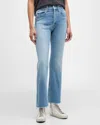 MOTHER THE TRIPPED ANKLE FRAY STRAIGHT LEG JEANS