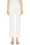 Mother 'the Insider' White Wash Frayed Hem Jeans In White