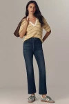 Mother The Tripper Ankle High-rise Crop Flare Jeans In Blue