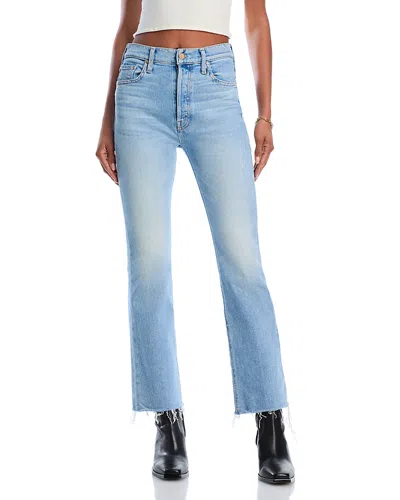 MOTHER THE TRIPPER FLOOD HIGH RISE FRAY FLARE JEANS IN LOOK MA NO HANDS