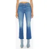 Mother The Scooter High Rise Ankle Bootcut Jeans In It's A Small World In It's A Small World