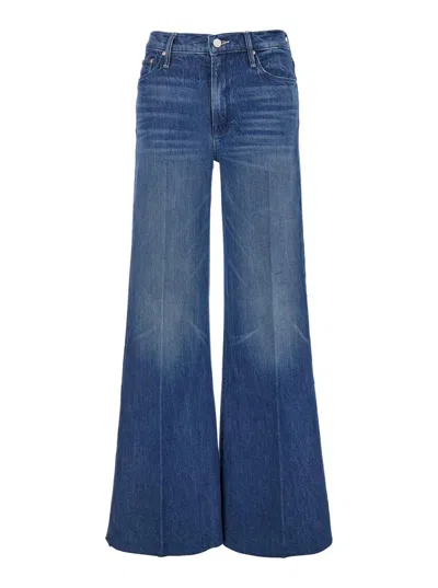 Mother Straight Leg Trousers Belt Loops In Blue