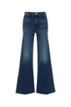 Mother 'the Twisted Sneak Fray' Blue Five-pocket Jeans With Bleached Effect