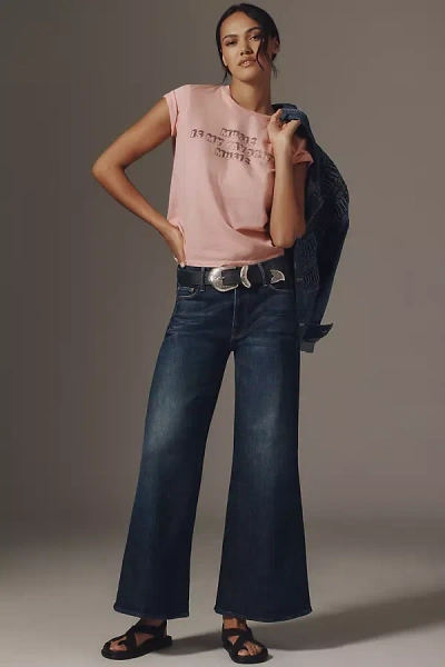 Mother The Twister Flood High-rise Wide-leg Jeans In Blue