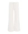 Mother Twister Skimp High-rise Pants Flared Leg Pants In Cream Puffs In White