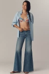 Mother The Twister Skimp Mid-rise Wide-leg Jeans In Blue