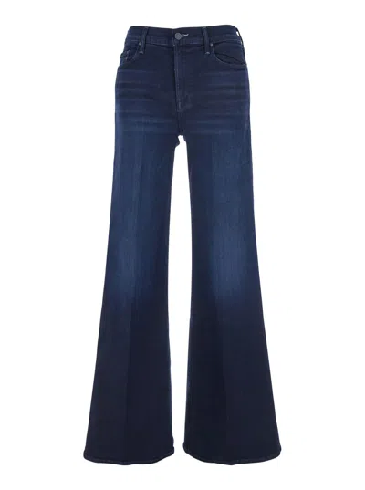 MOTHER THE TWISTER SNEAK BLUE JEANS WITH BELT LOOPS AND WIDE LEG IN DENIM WOMAN