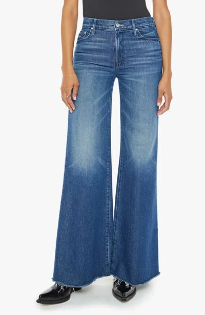 Mother The Twister Sneak Frayed Hems Flared Wide Leg Jeans In Which Is Witch
