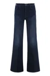 Mother The Twister Sneak High-rise Flared Jeans In Black